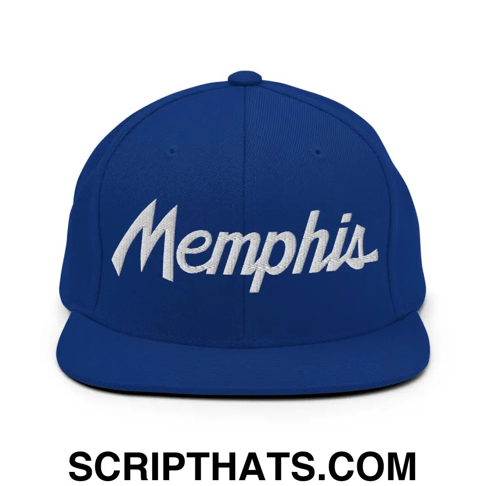 Memphis Script Snapback Hat Royal Blue