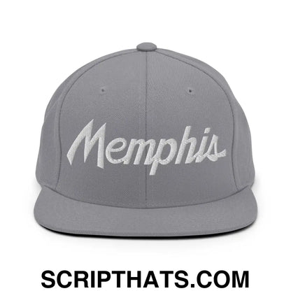 Memphis Script Snapback Hat Silver