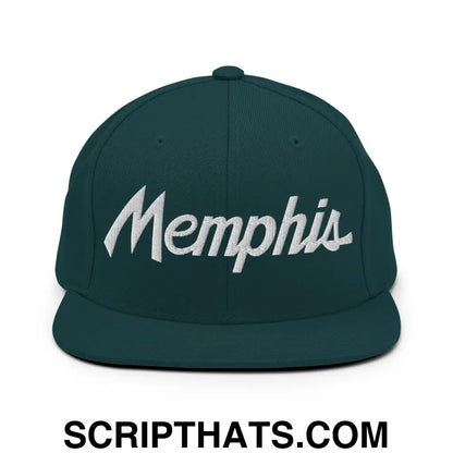 Memphis Script Snapback Hat Spruce