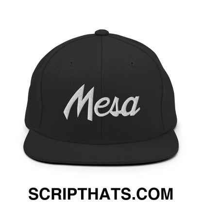 Mesa Script Snapback Hat Black