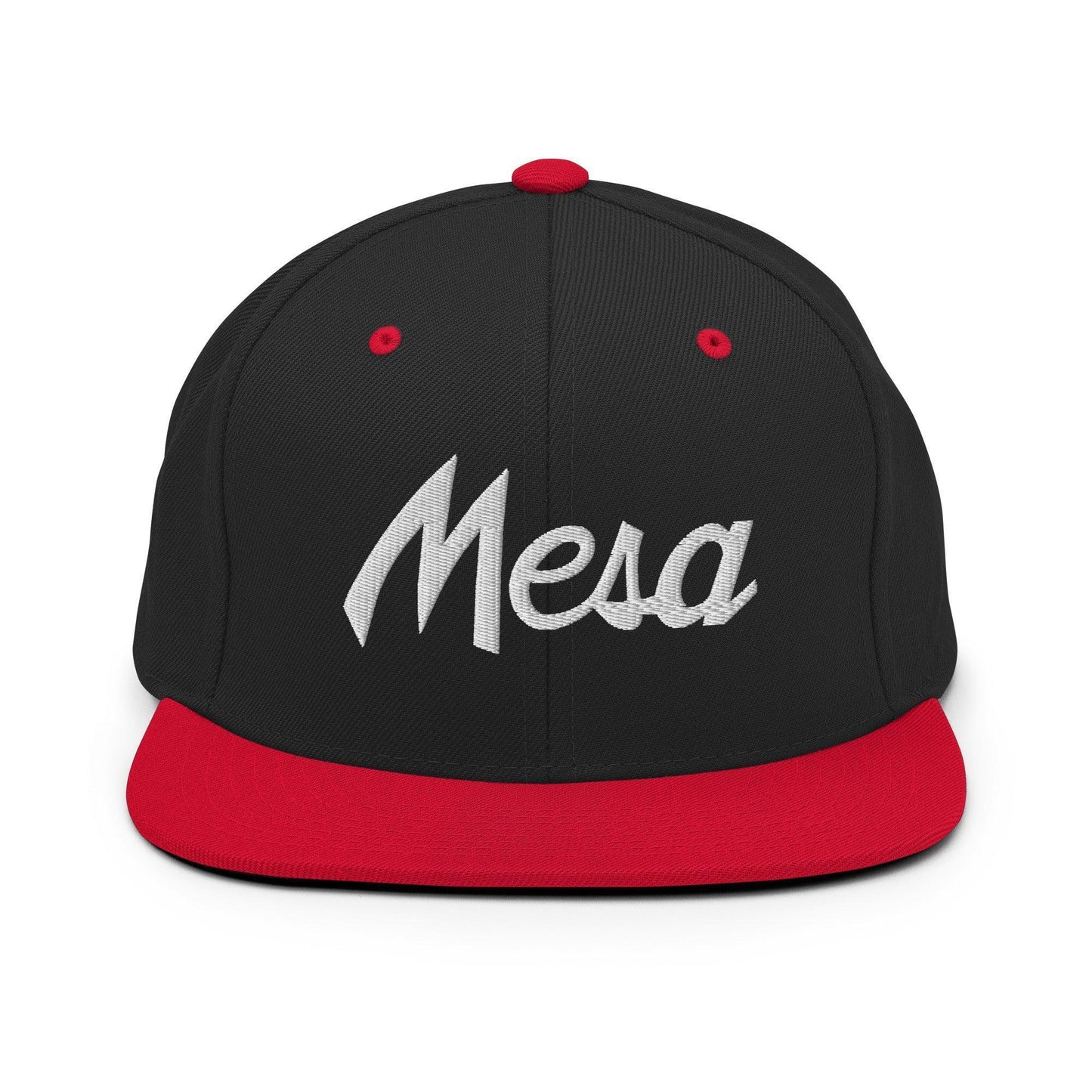 Mesa Script Snapback Hat Black Red