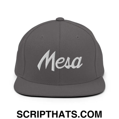 Mesa Script Snapback Hat Dark Grey