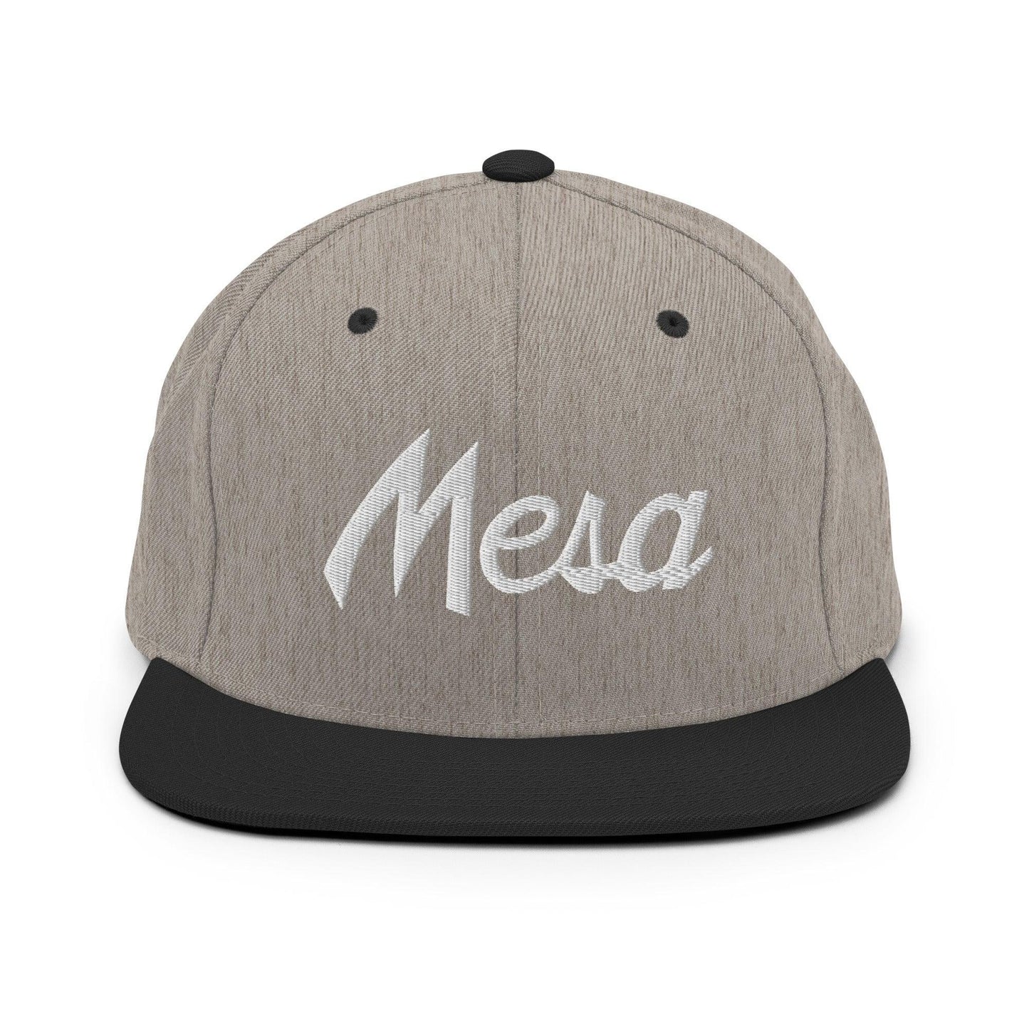 Mesa Script Snapback Hat Heather Black