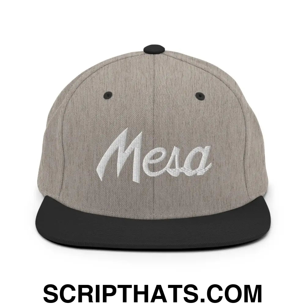 Mesa Script Snapback Hat Heather Black