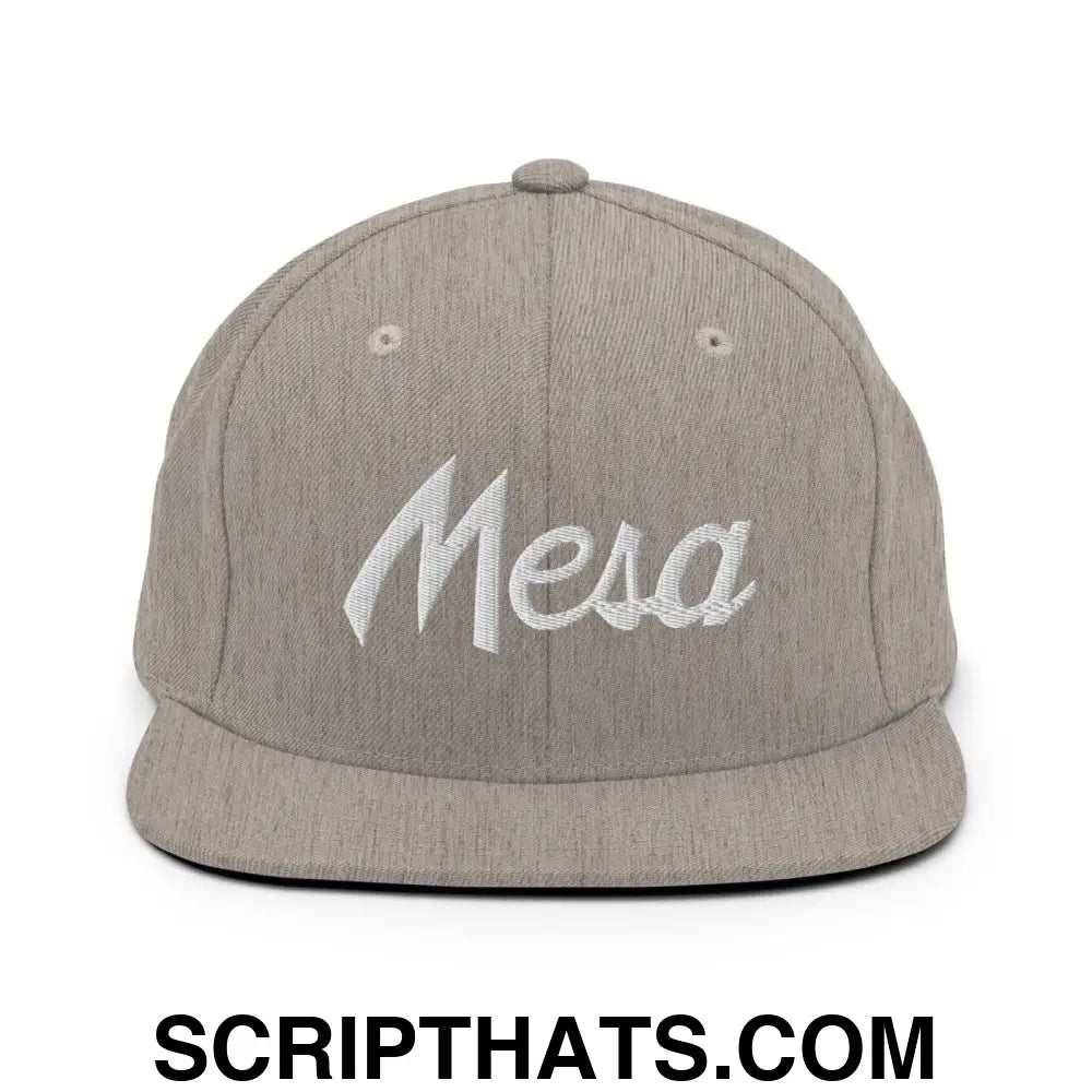 Mesa Script Snapback Hat Heather Grey