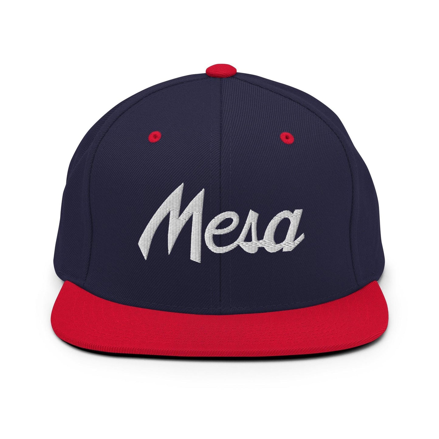 Mesa Script Snapback Hat Navy Red