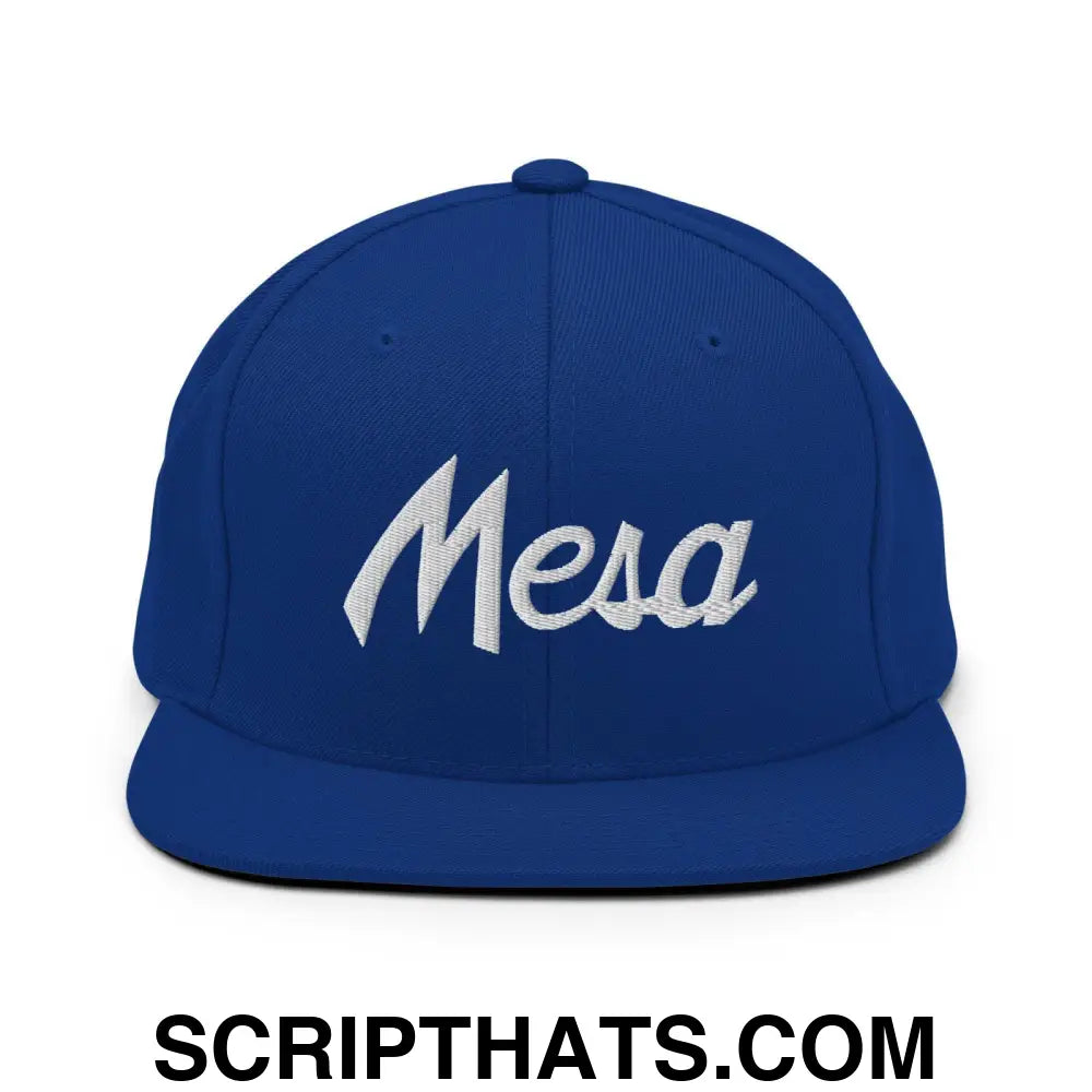 Mesa Script Snapback Hat Royal Blue