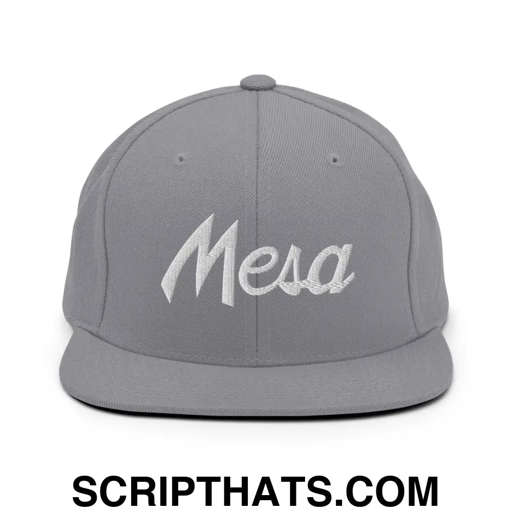 Mesa Script Snapback Hat Silver