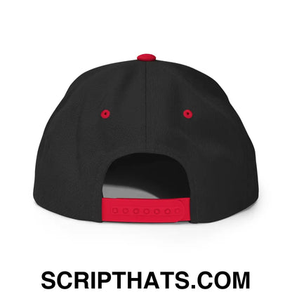 Mexicans Always Get Across Embroidered Flat Bill Brim Snapback Hat Black Red