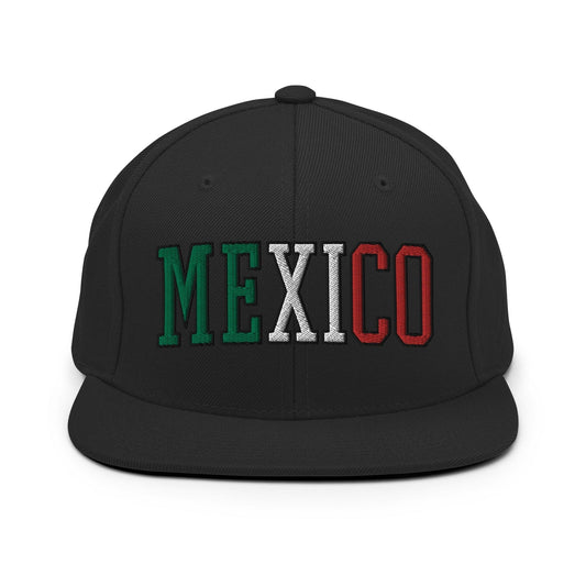 Mexico Block Snapback Hat Black