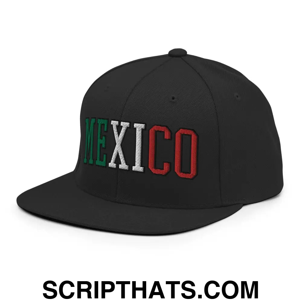 Mexico Block Snapback Hat Black