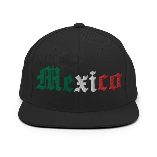 Mexico II Old English Snapback Hat Black