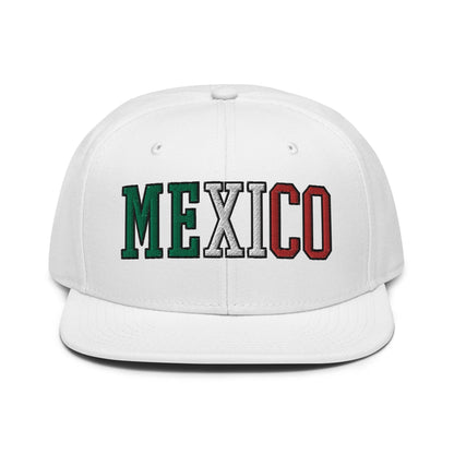 Mexico III Block Snapback Hat White