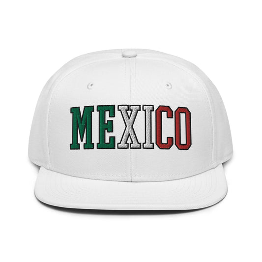Mexico III Block Snapback Hat White