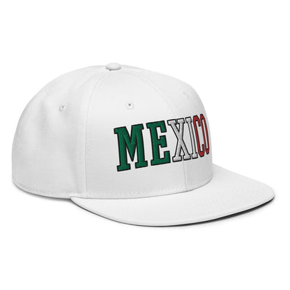 Mexico III Block Snapback Hat White