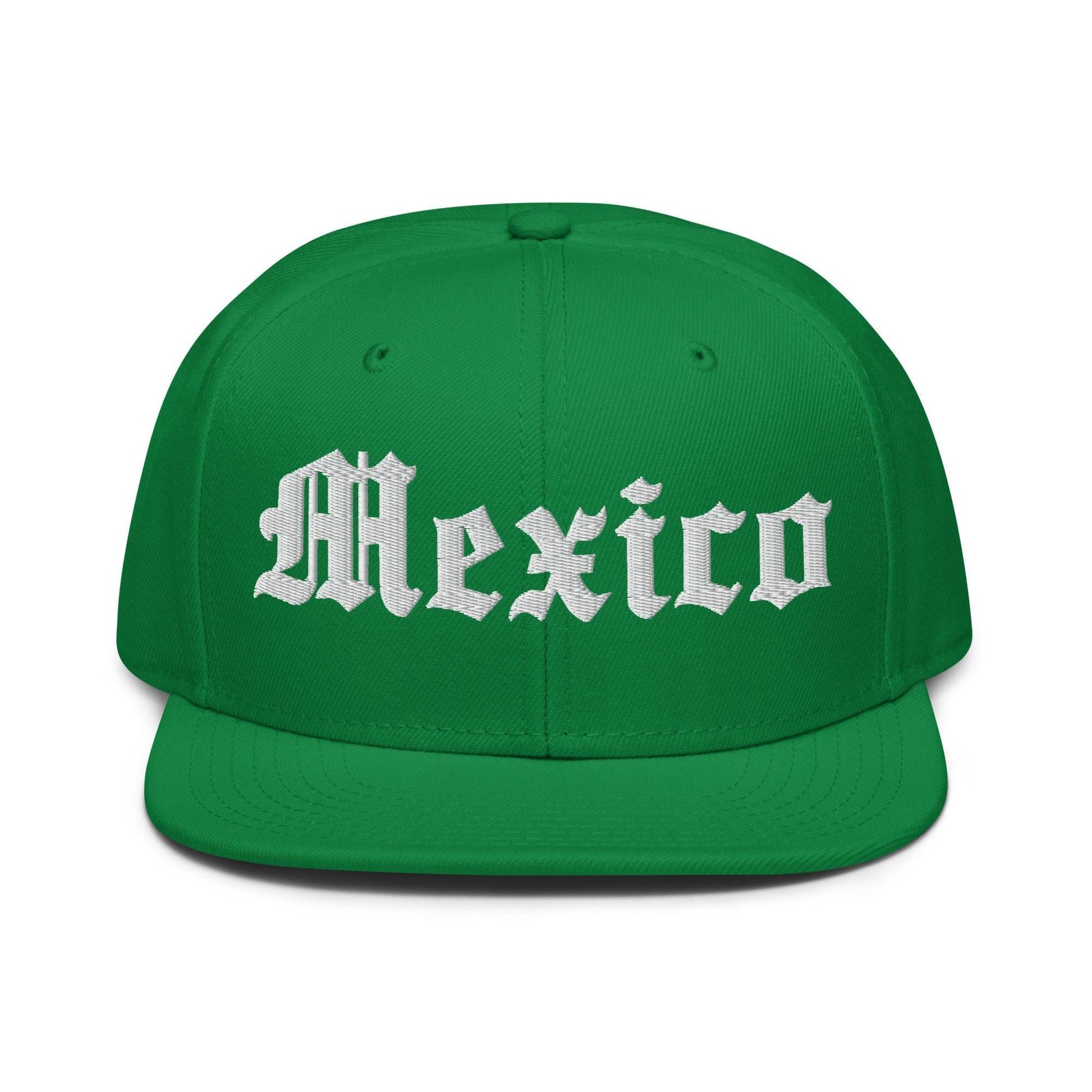 Mexico III Old English Snapback Hat Kelly Green