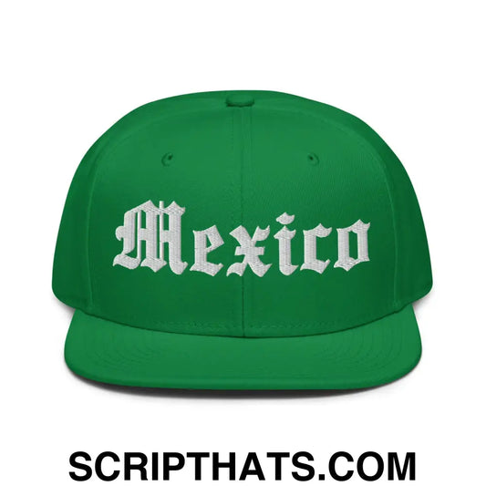 Mexico III Old English Snapback Hat Kelly Green