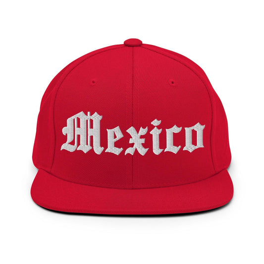 Mexico IV Old English Snapback Hat Red
