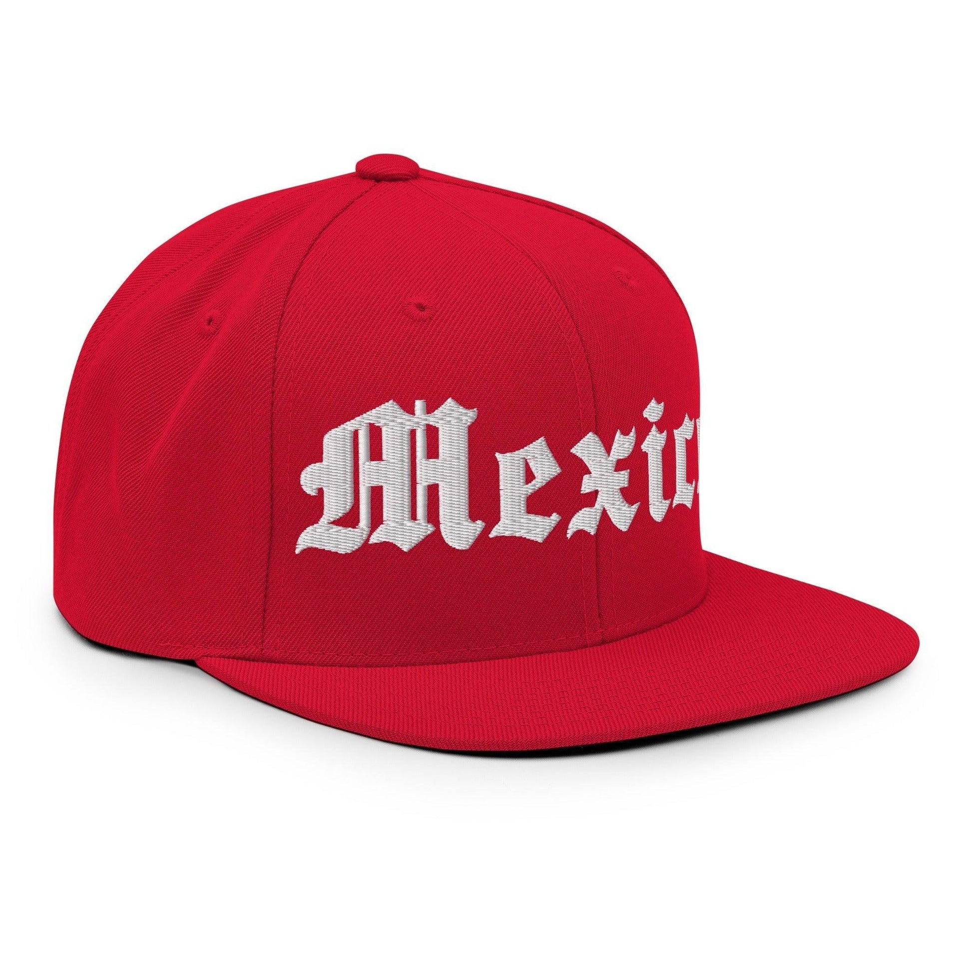 Mexico IV Old English Snapback Hat Red