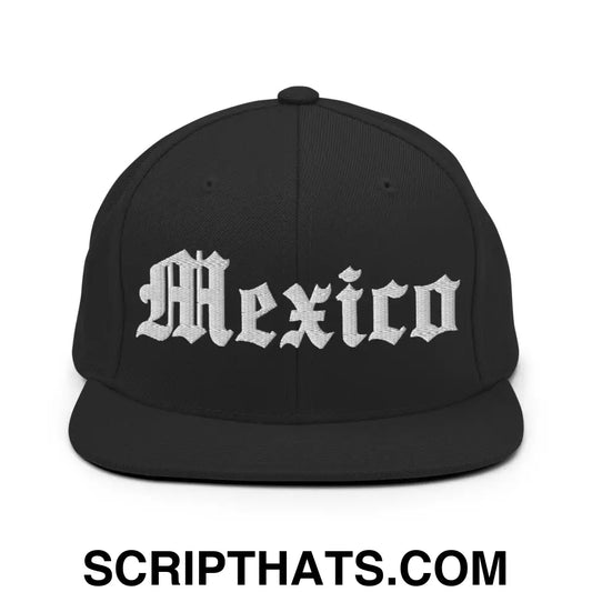 Mexico Old English Snapback Hat Black