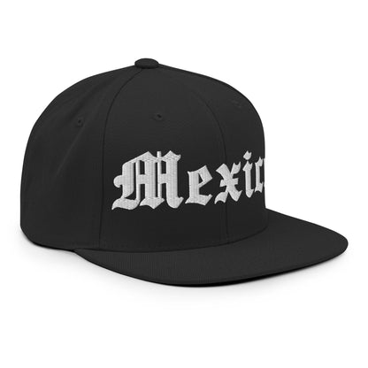 Mexico Old English Snapback Hat Black
