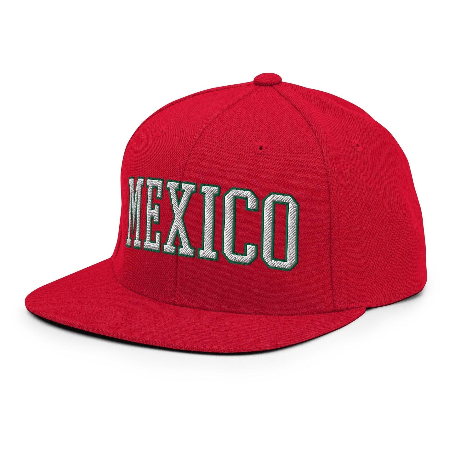 Mexico V Block Snapback Hat Red