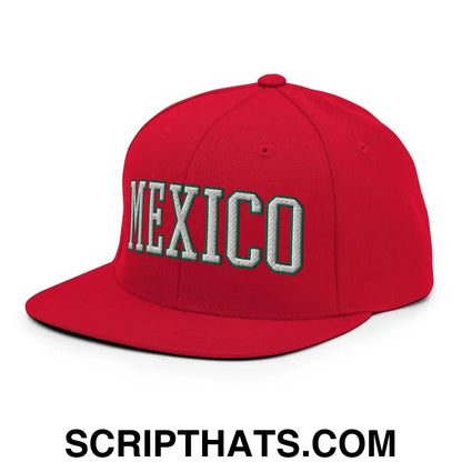 Mexico V Block Snapback Hat Red