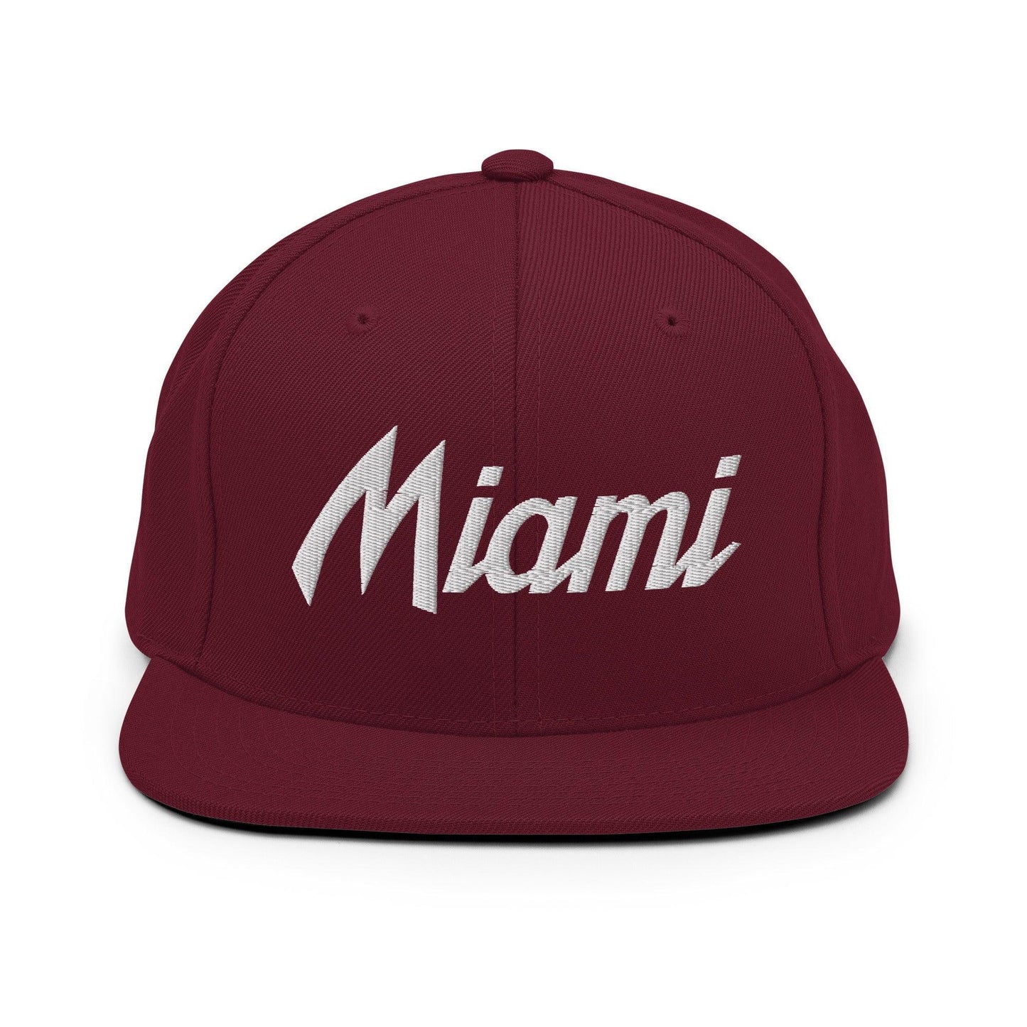 Miami Script Snapback Hat Maroon