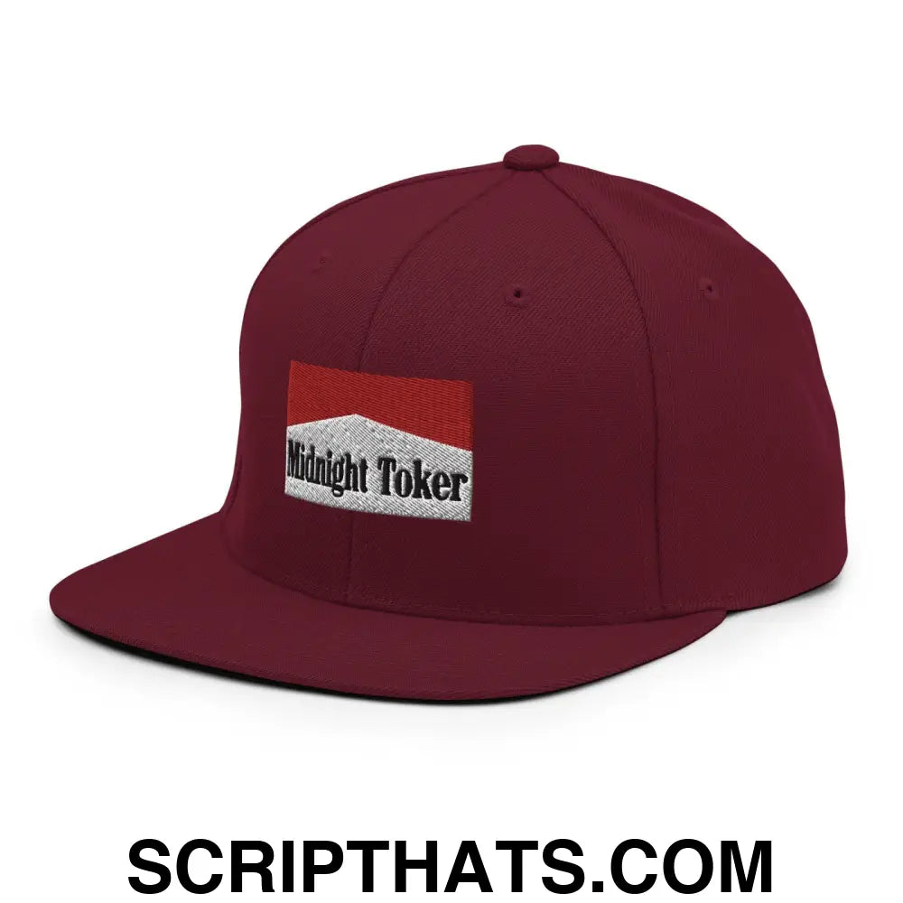 Midnight Toker Bill Brim Snapback Hat Maroon