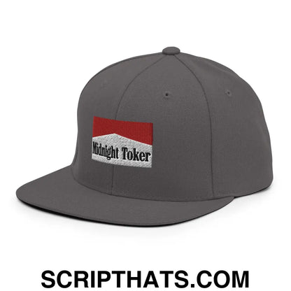 Midnight Toker Bill Brim Snapback Hat Dark Grey