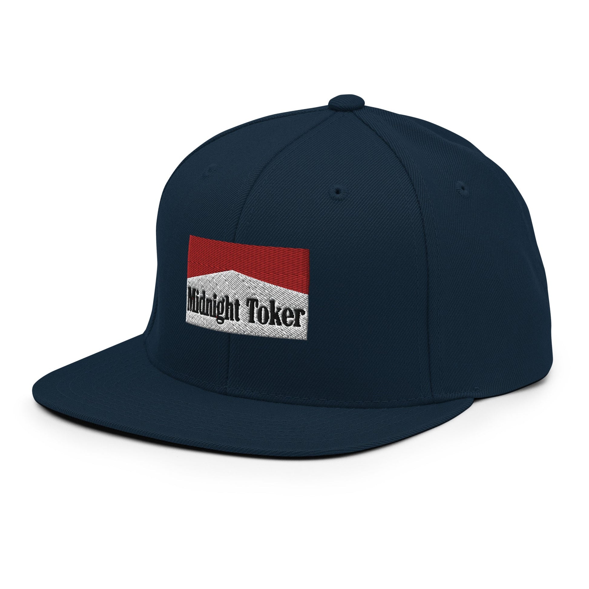 Midnight Toker Bill Brim Snapback Hat Dark Navy