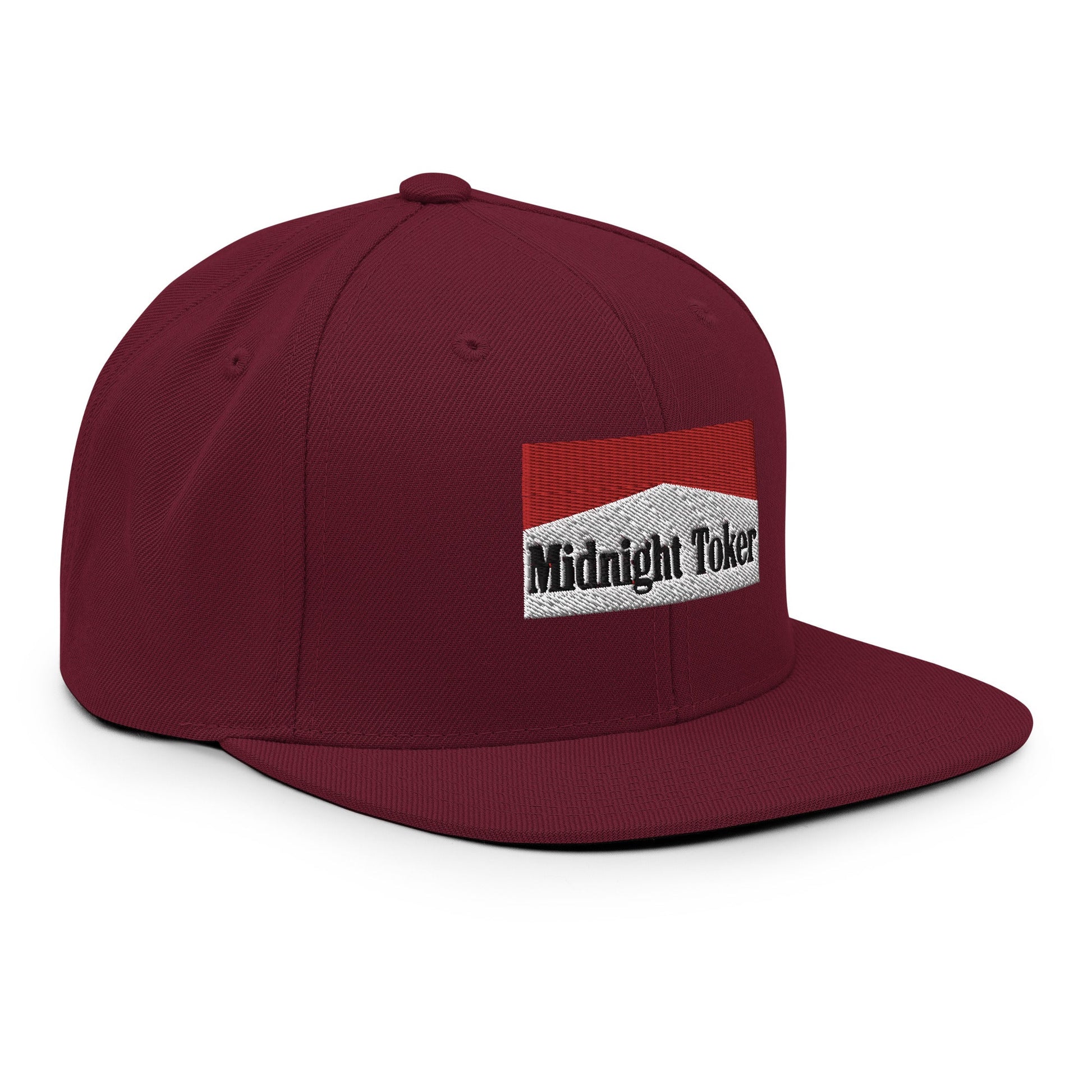 Midnight Toker Bill Brim Snapback Hat Maroon