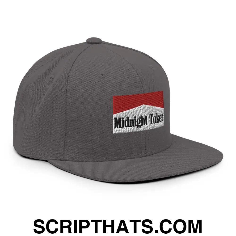 Midnight Toker Bill Brim Snapback Hat Dark Grey