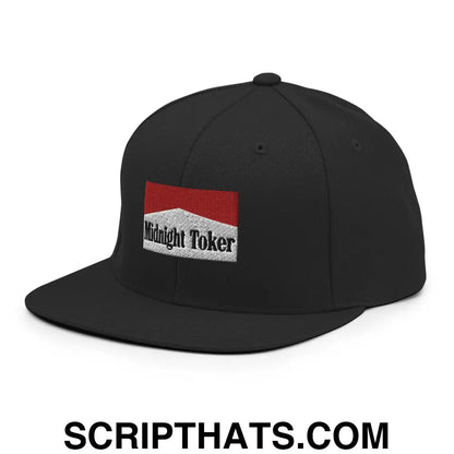 Midnight Toker Bill Brim Snapback Hat Black