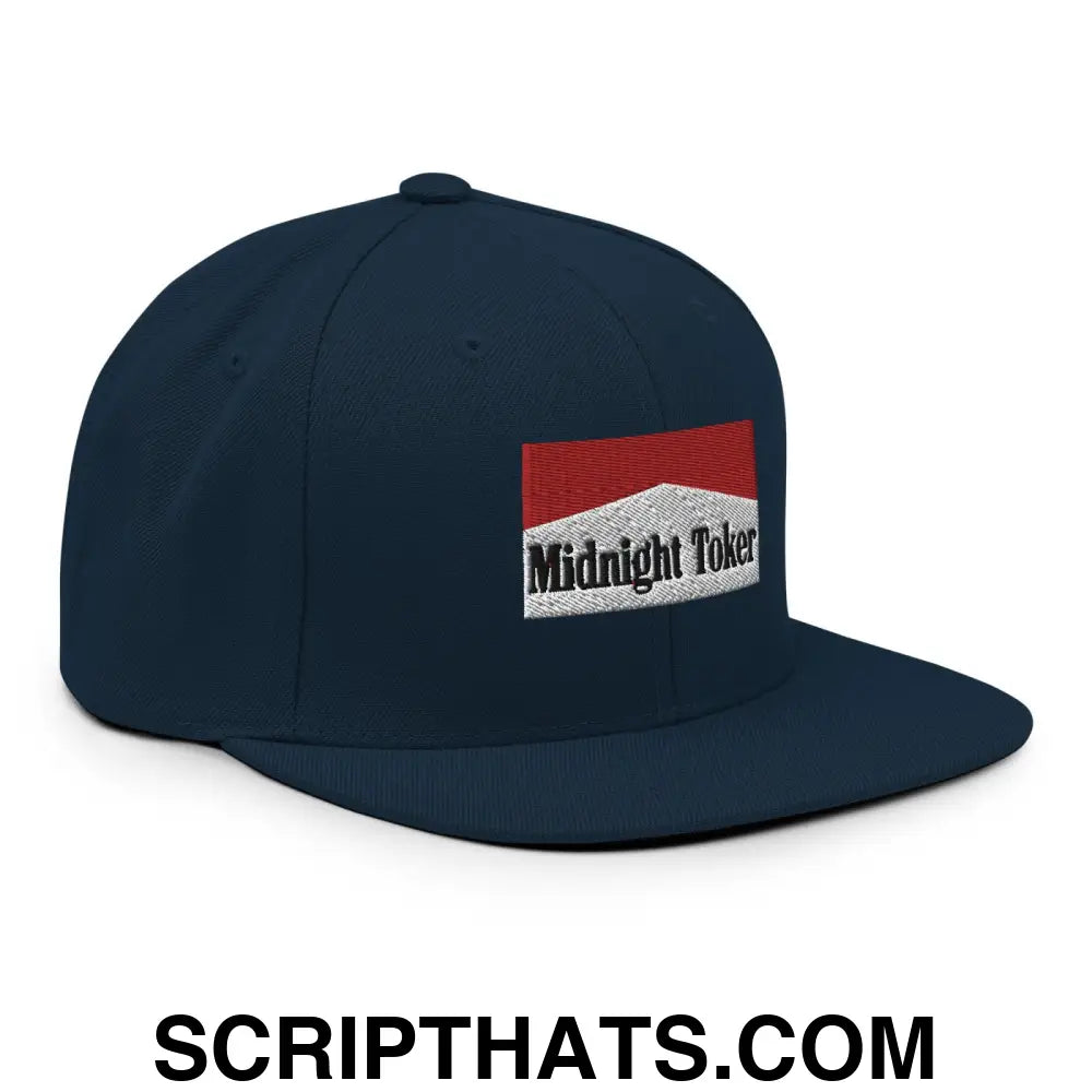 Midnight Toker Bill Brim Snapback Hat Dark Navy