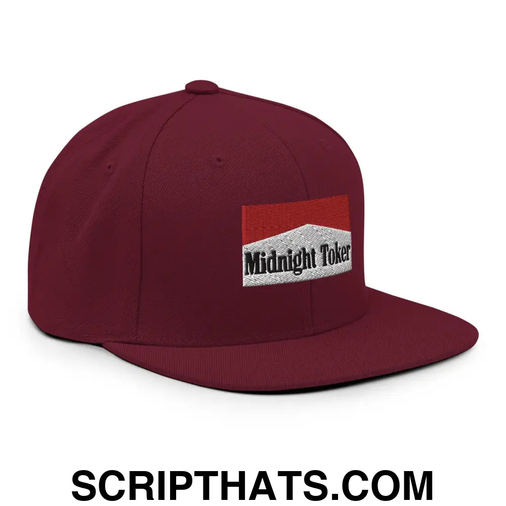 Midnight Toker Bill Brim Snapback Hat Maroon