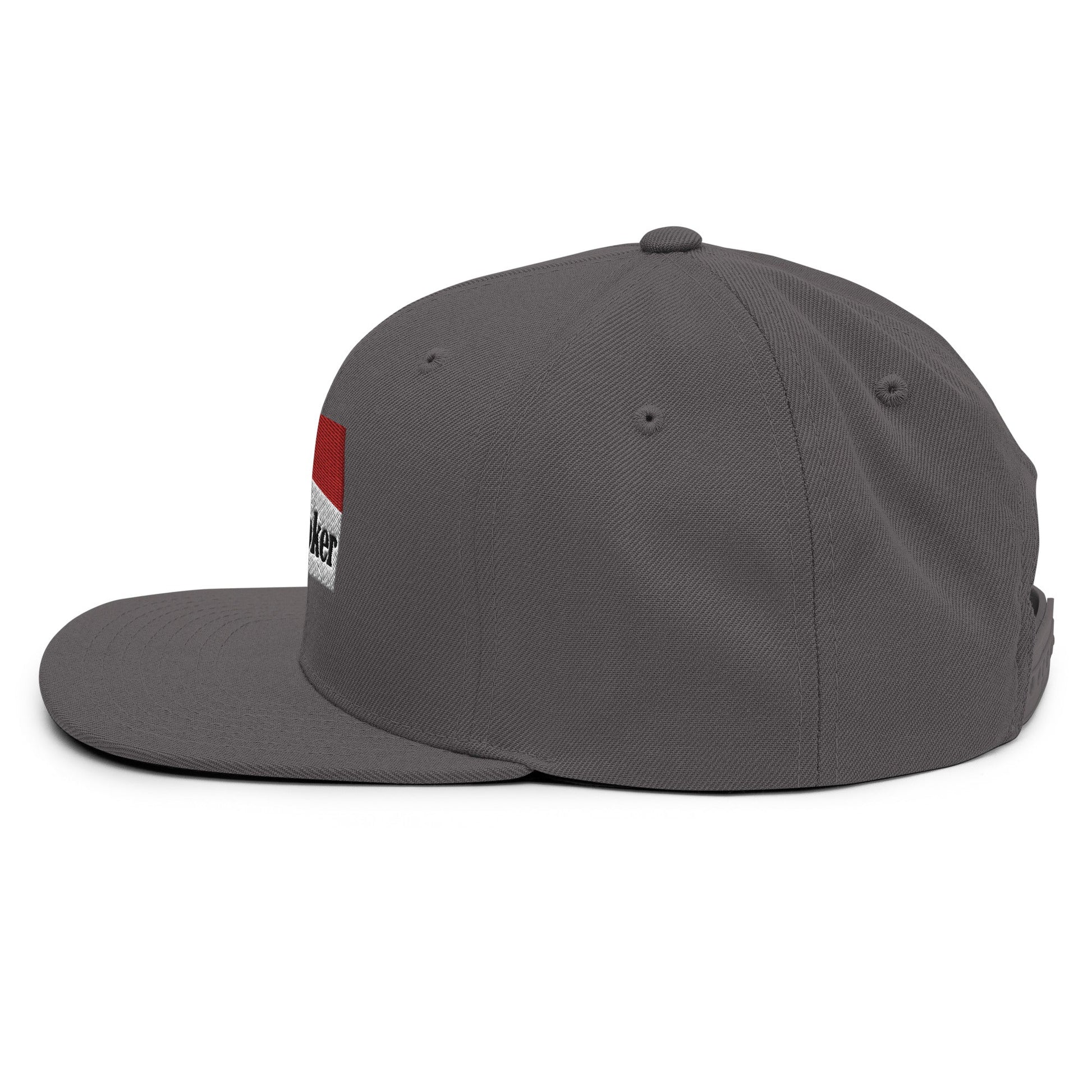 Midnight Toker Bill Brim Snapback Hat Dark Grey