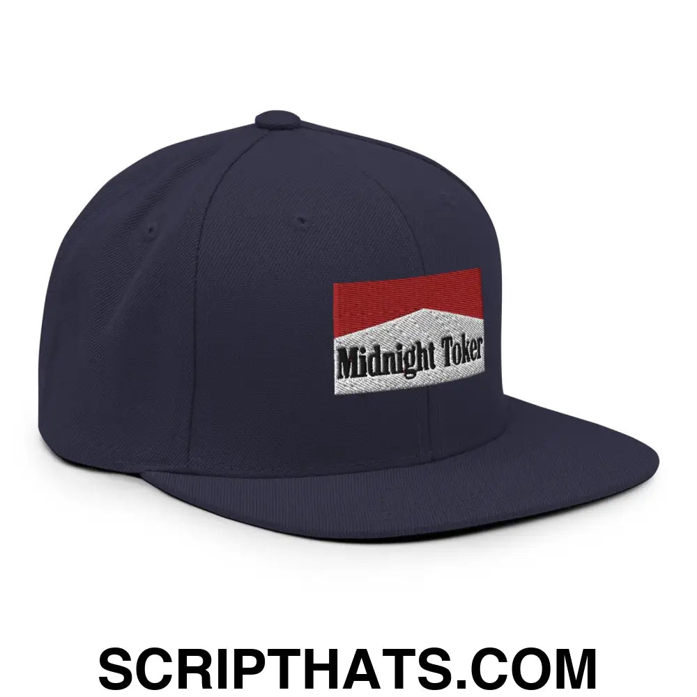 Midnight Toker Bill Brim Snapback Hat Navy