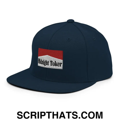 Midnight Toker Bill Brim Snapback Hat Dark Navy