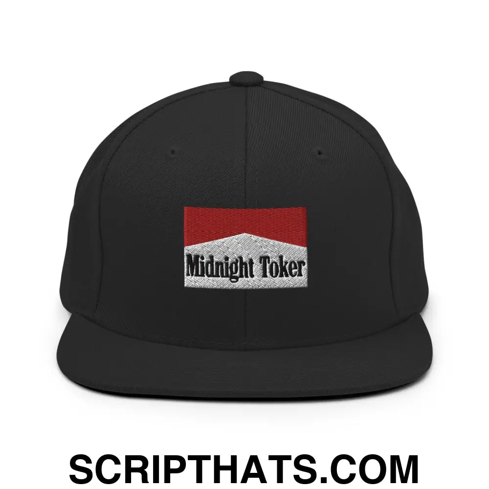 Midnight Toker Bill Brim Snapback Hat Black