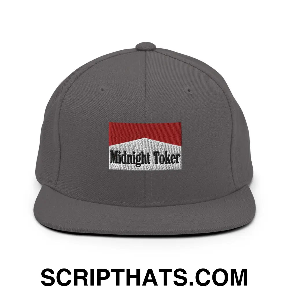 Midnight Toker Bill Brim Snapback Hat Dark Grey