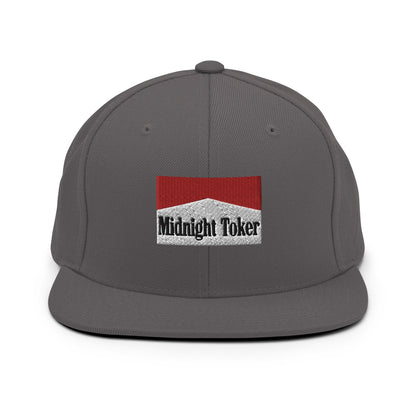 Midnight Toker Bill Brim Snapback Hat Dark Grey