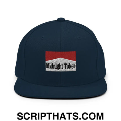 Midnight Toker Bill Brim Snapback Hat Dark Navy