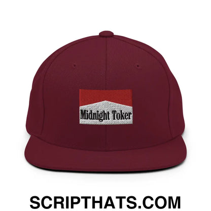 Midnight Toker Bill Brim Snapback Hat Maroon