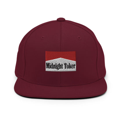 Midnight Toker Bill Brim Snapback Hat Maroon