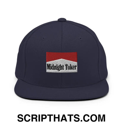 Midnight Toker Bill Brim Snapback Hat Navy