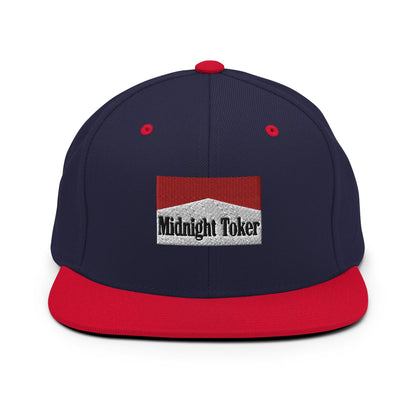 Midnight Toker Bill Brim Snapback Hat Navy Red