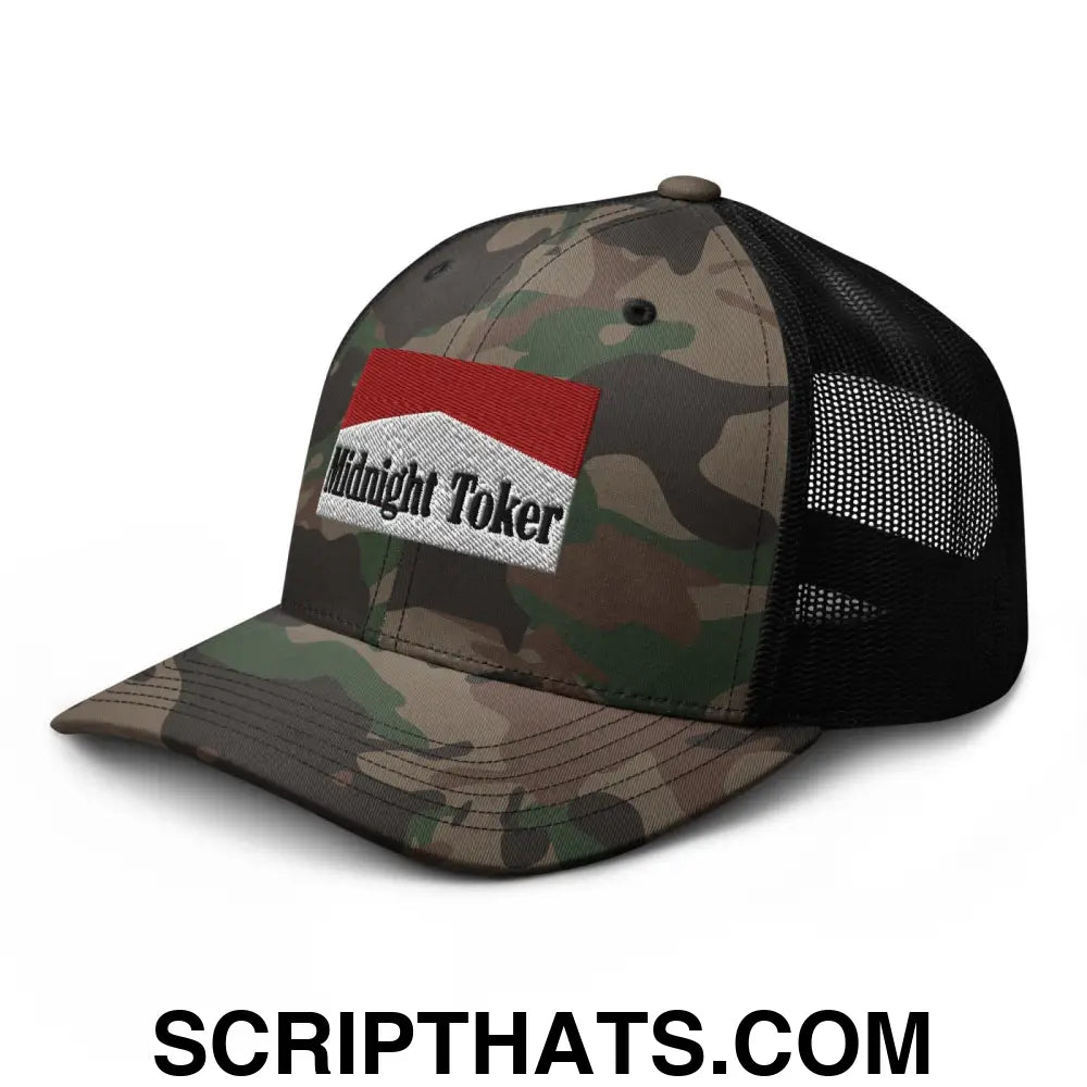 Midnight Toker Camo Trucker Hat Camo Black