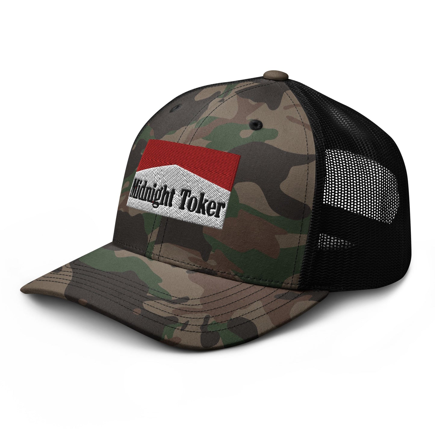 Midnight Toker Camo Trucker Hat Camo Black