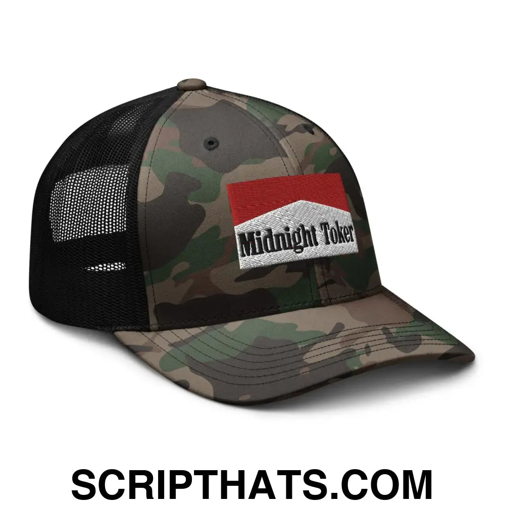 Midnight Toker Camo Trucker Hat Camo Black